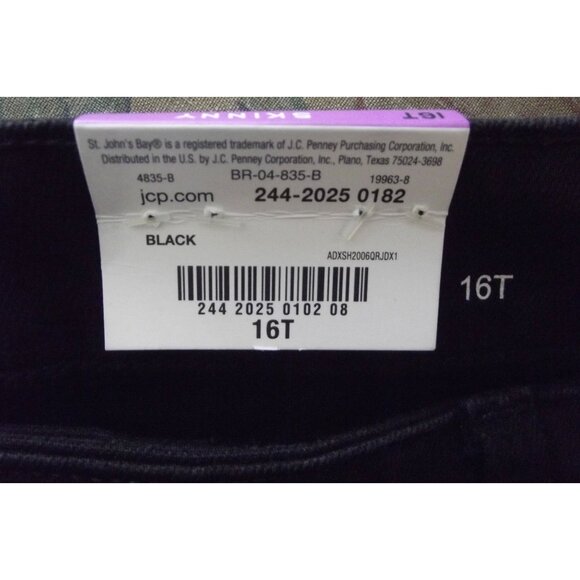 St John's Bay Jeans 16T x 30" Black Ankle Skinny Leg Mid Rise (16 tall) - Picture 4 of 11
